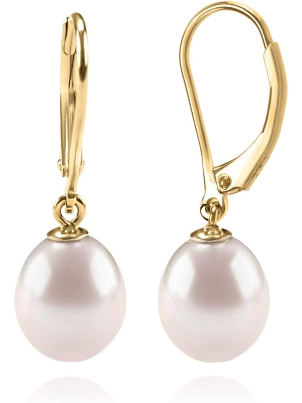 Elegant AAA+ Freshwater Cultured Pearl Leverback Dangle Earrings - Perfect Gift!
